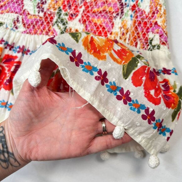 Farm Rio Spring Bananas Mini Skirt Smocked Stretch Floral Multicolor LARGE - Picture 14 of 16